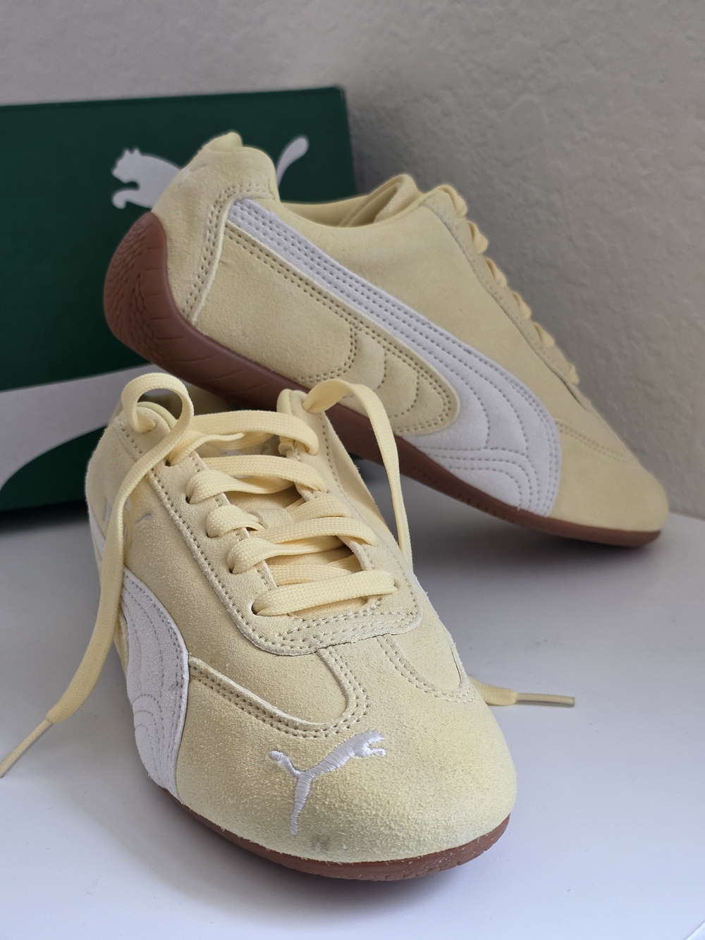 Puma Speedcat Faded Sneaker in Dazzling Yellow & Pale Lemon Size 7